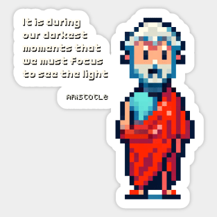 Aristotle -  Pixel Art - Quote Sticker